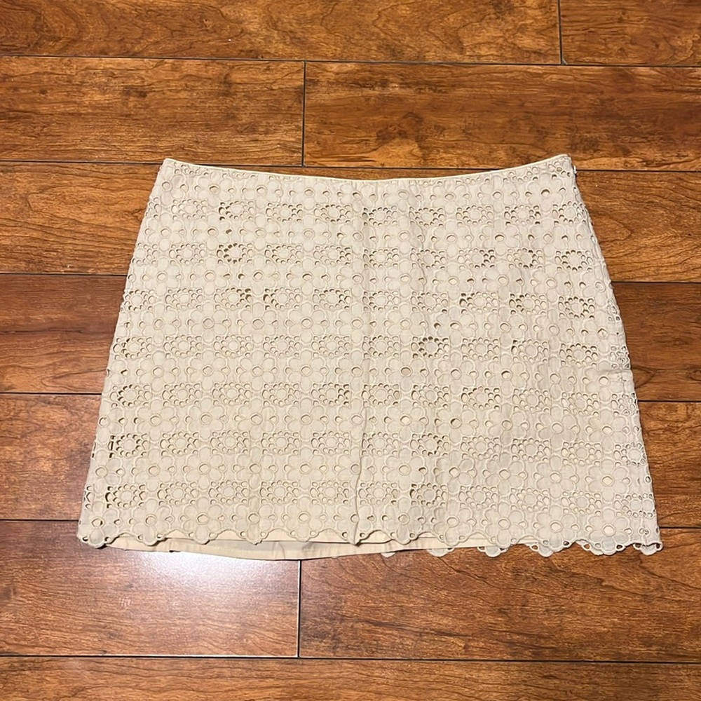 JCrew lace scallop skirt